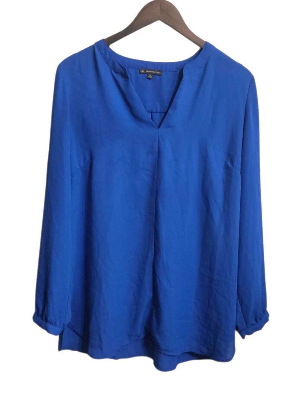 Adrianna Papell Blue V-neck Blouse Top Shirt Women's Size XL